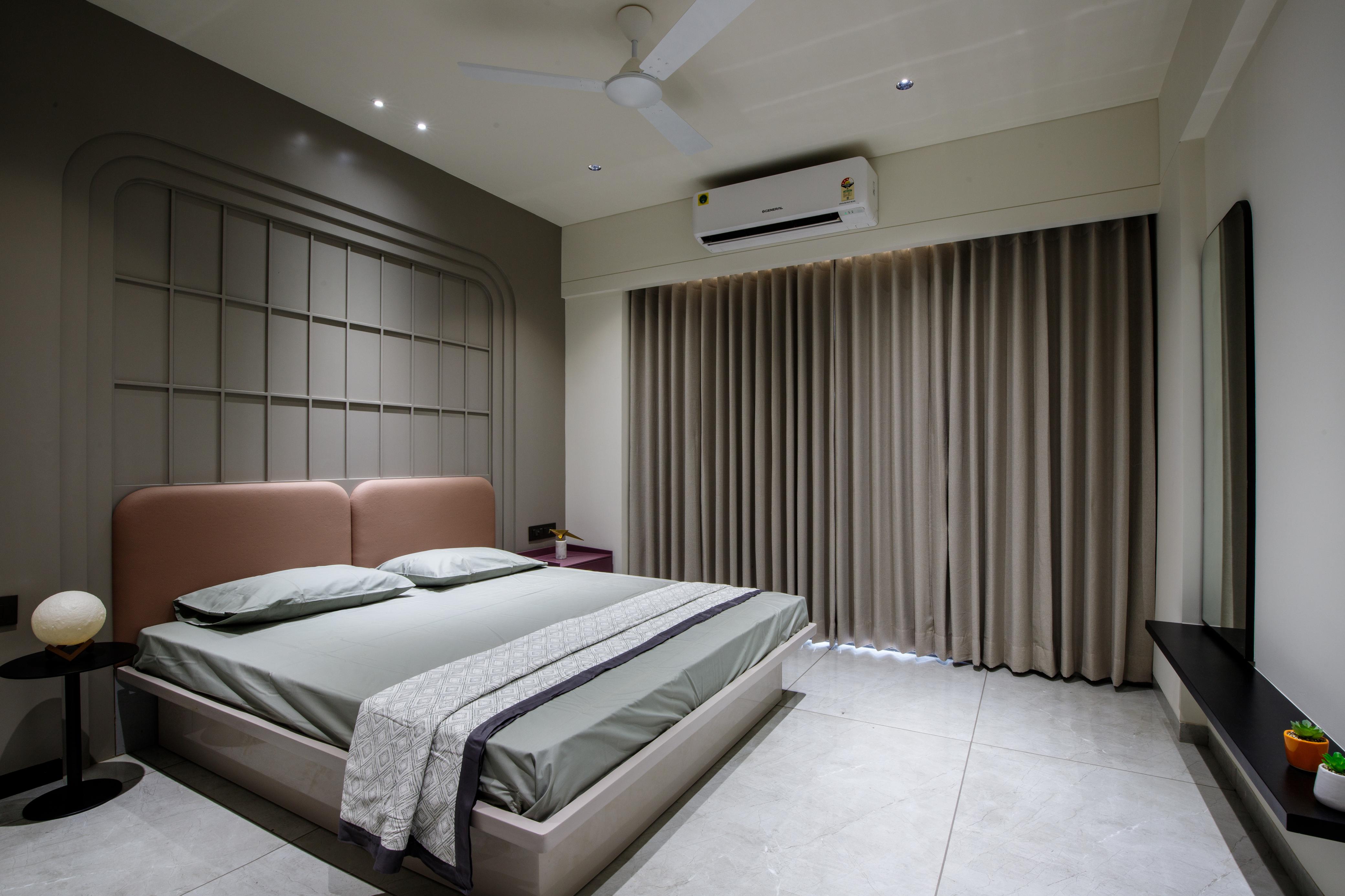 Modern Bedroom Drapery — Curtains · Headboard